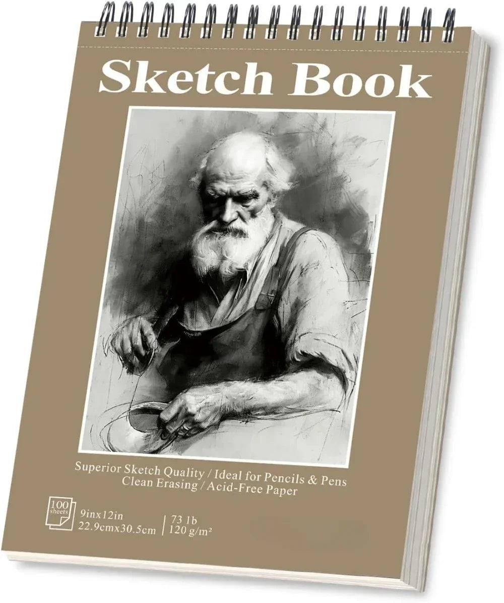 9x12 Spiral Sketchbook Acid-Free Drawing Pad with 100 Sheets