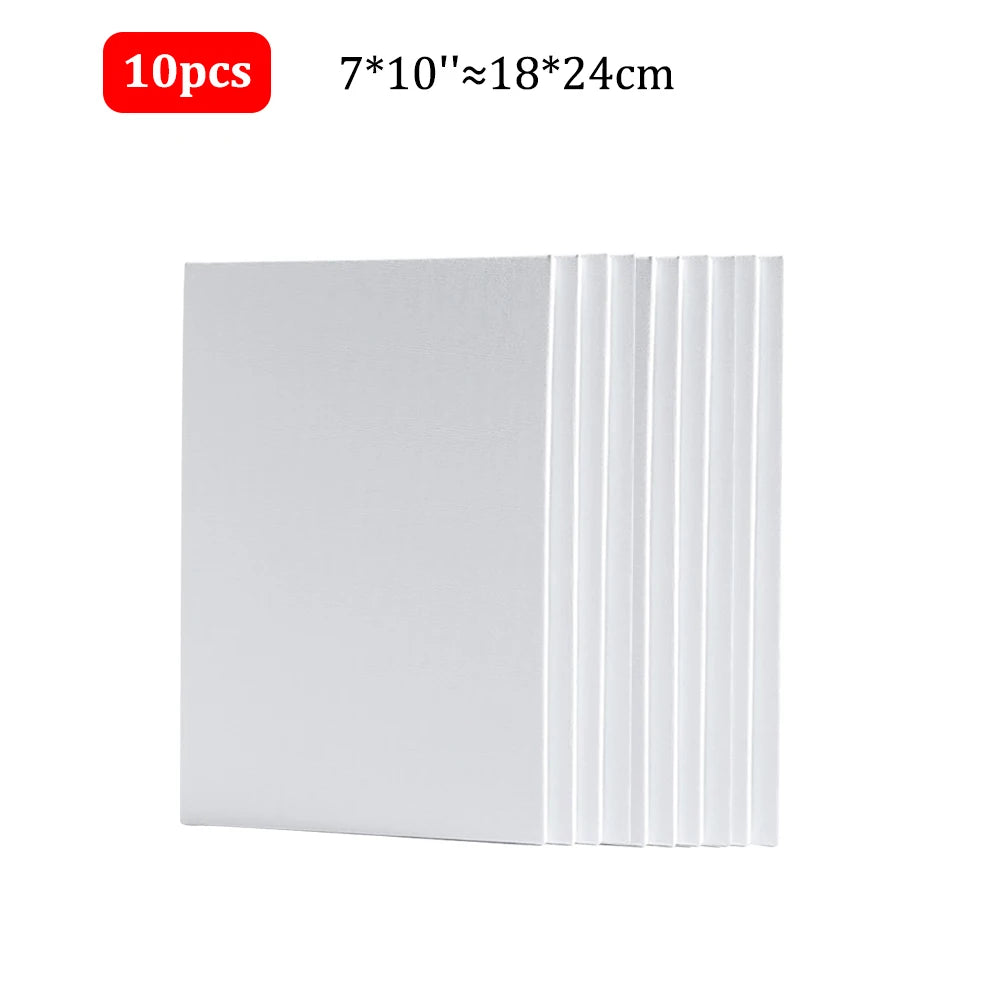 10pcs Primed Cotton Canvas Boards for Acrylic and Oil Painting