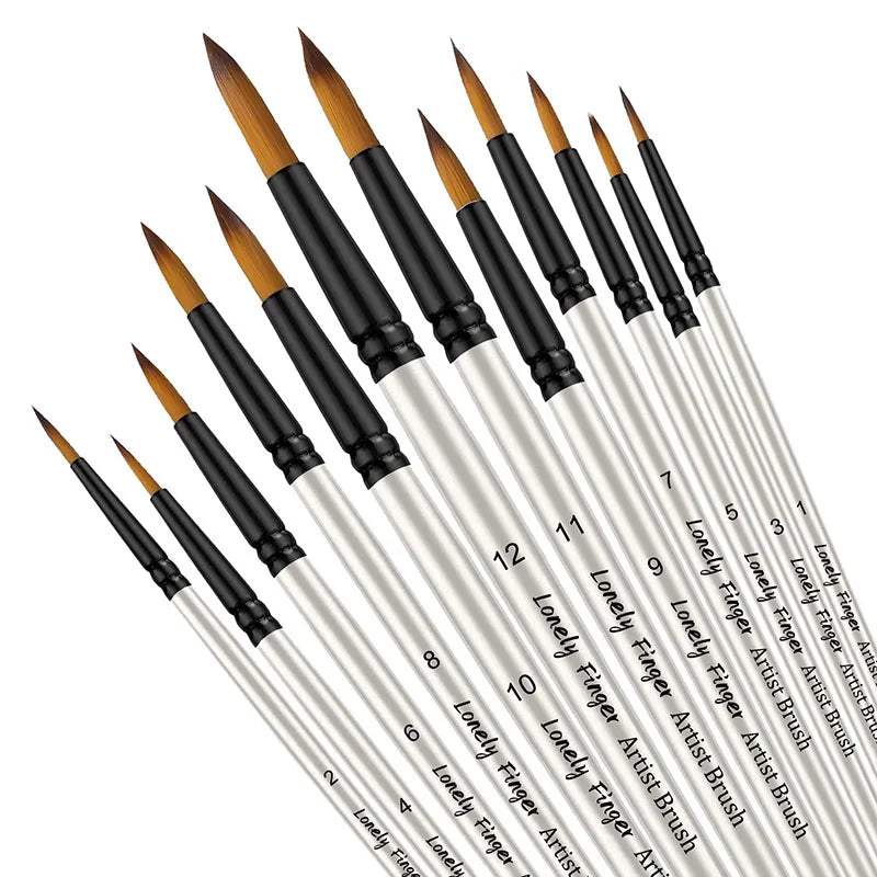 Professional Nylon Paint Brush Set for Acrylic Watercolor and Oil
