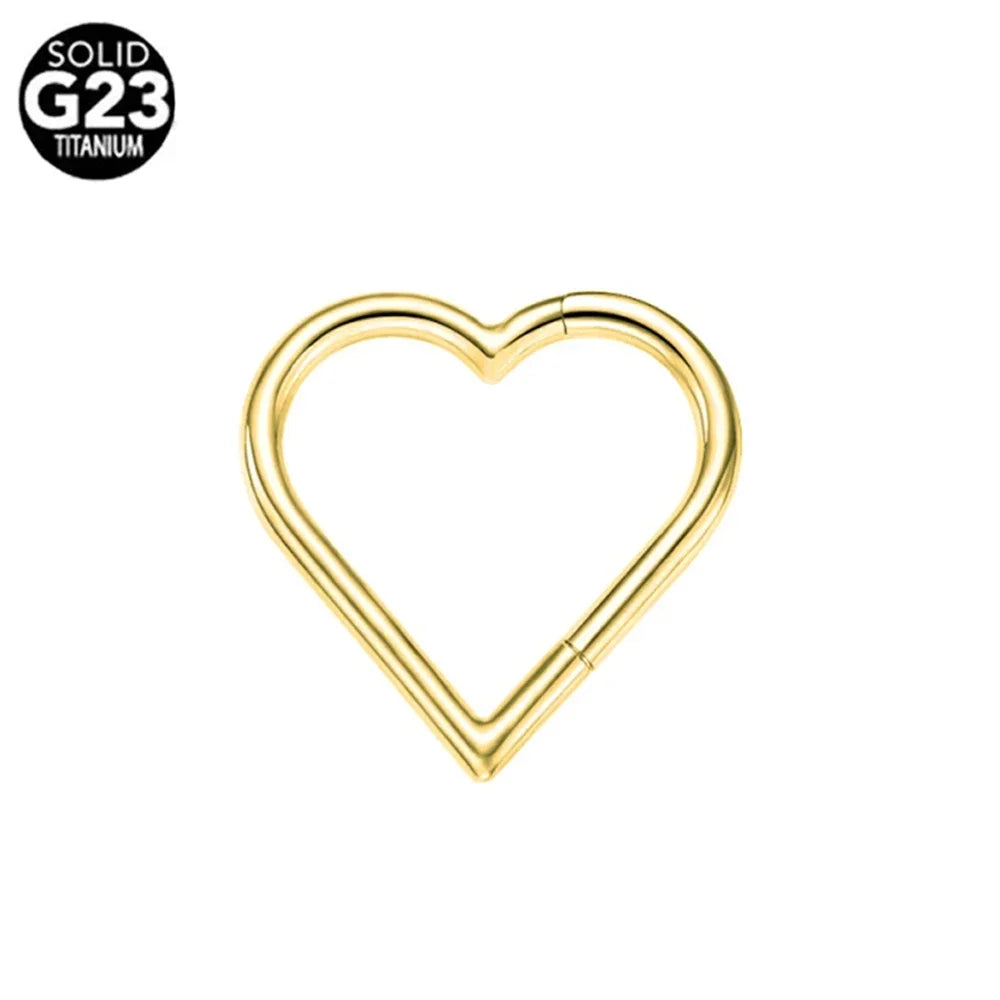 G23 Titanium Bee Septum Nose Ring Piercing Body Jewelry 16G Moon Segment Snake Clicker Helix  Ear Cartilage Heart Daith Hoop