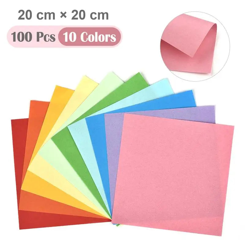 Colorful Double-Sided Origami Paper Set for DIY Kids Crafts Projects