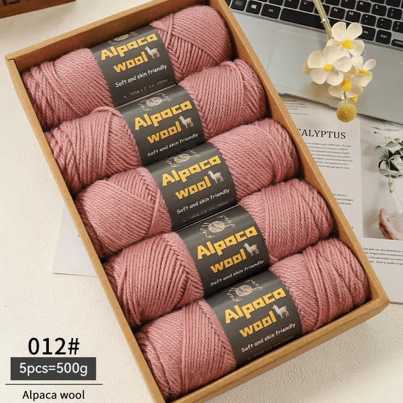 Chunky Alpaca Wool Yarn Set for DIY Knitting Winter Crafts