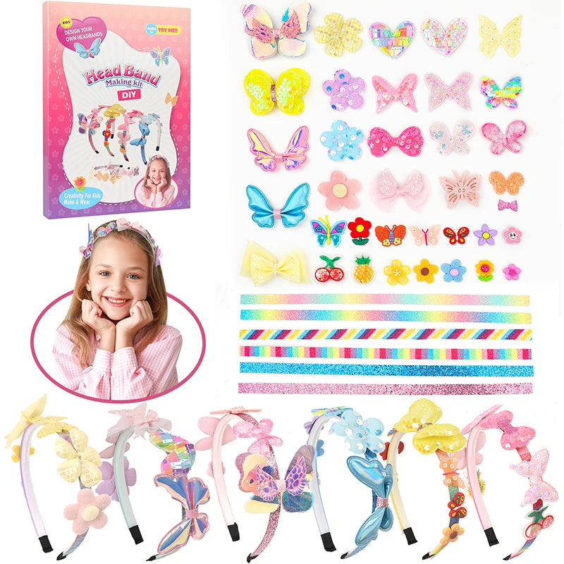 DIY Headband Craft Kit for Kids Hair Accessories Gift Set