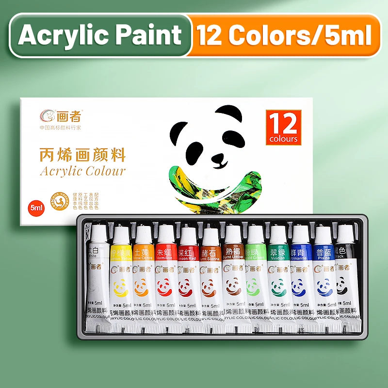 Portable Acrylic Paint Set with Rich Pigments for DIY Art