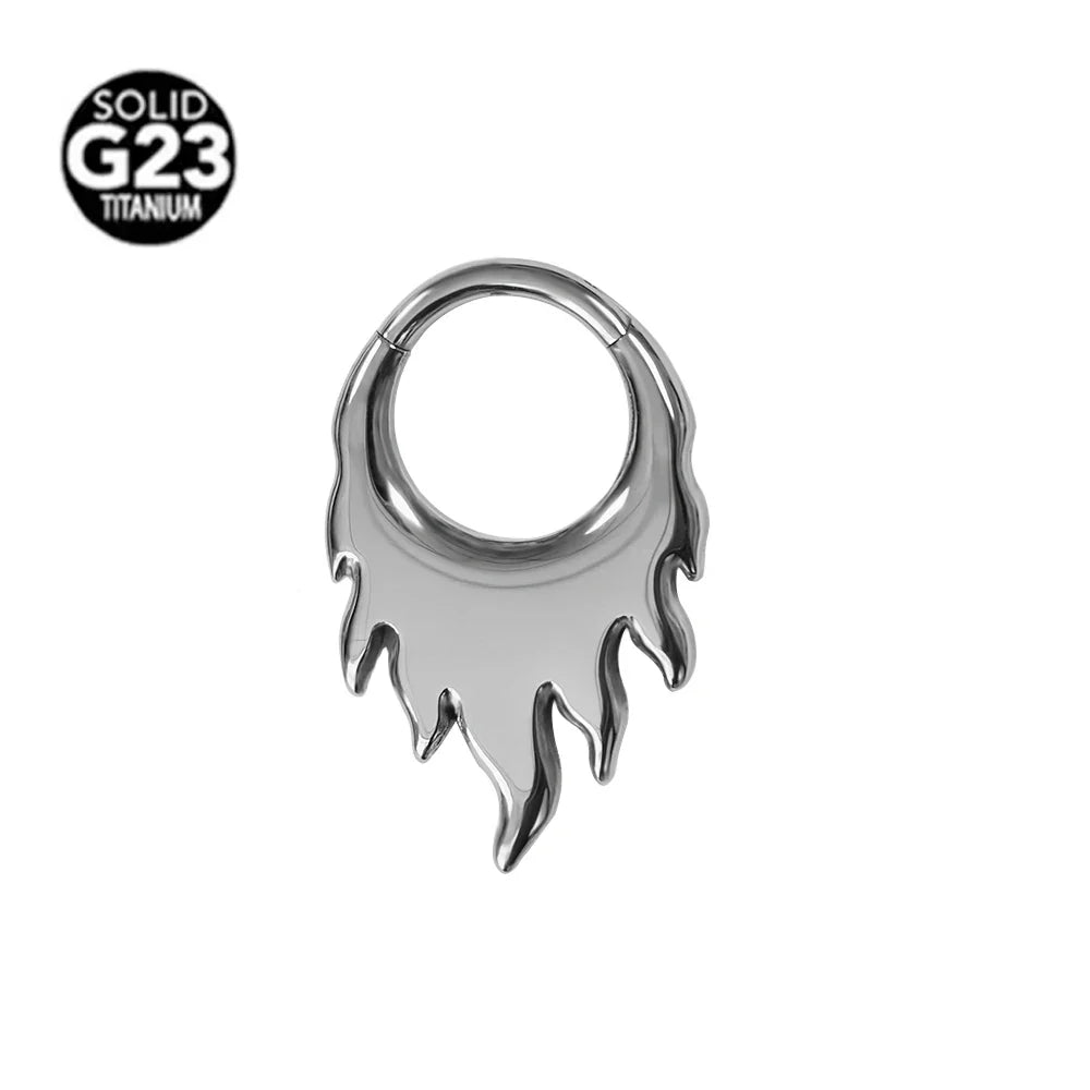 G23 Titanium Bee Septum Nose Ring Piercing Body Jewelry 16G Moon Segment Snake Clicker Helix  Ear Cartilage Heart Daith Hoop