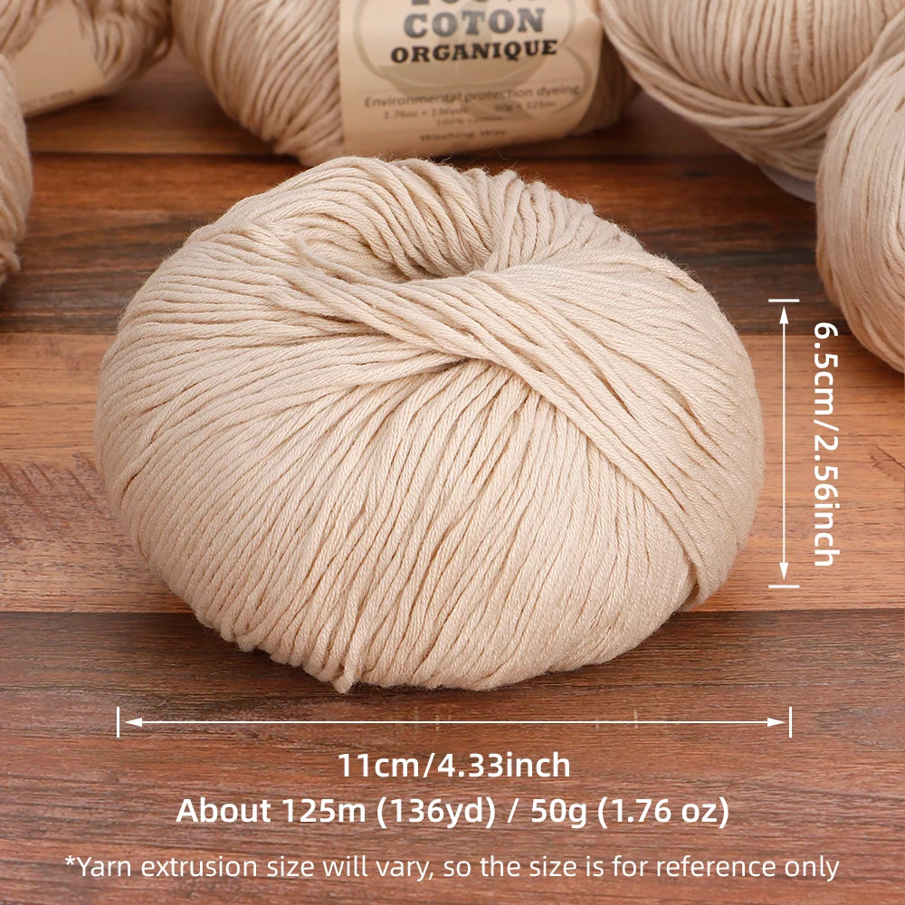 Soft Cotton Baby Yarn Set for Crochet and Knitting Crafts