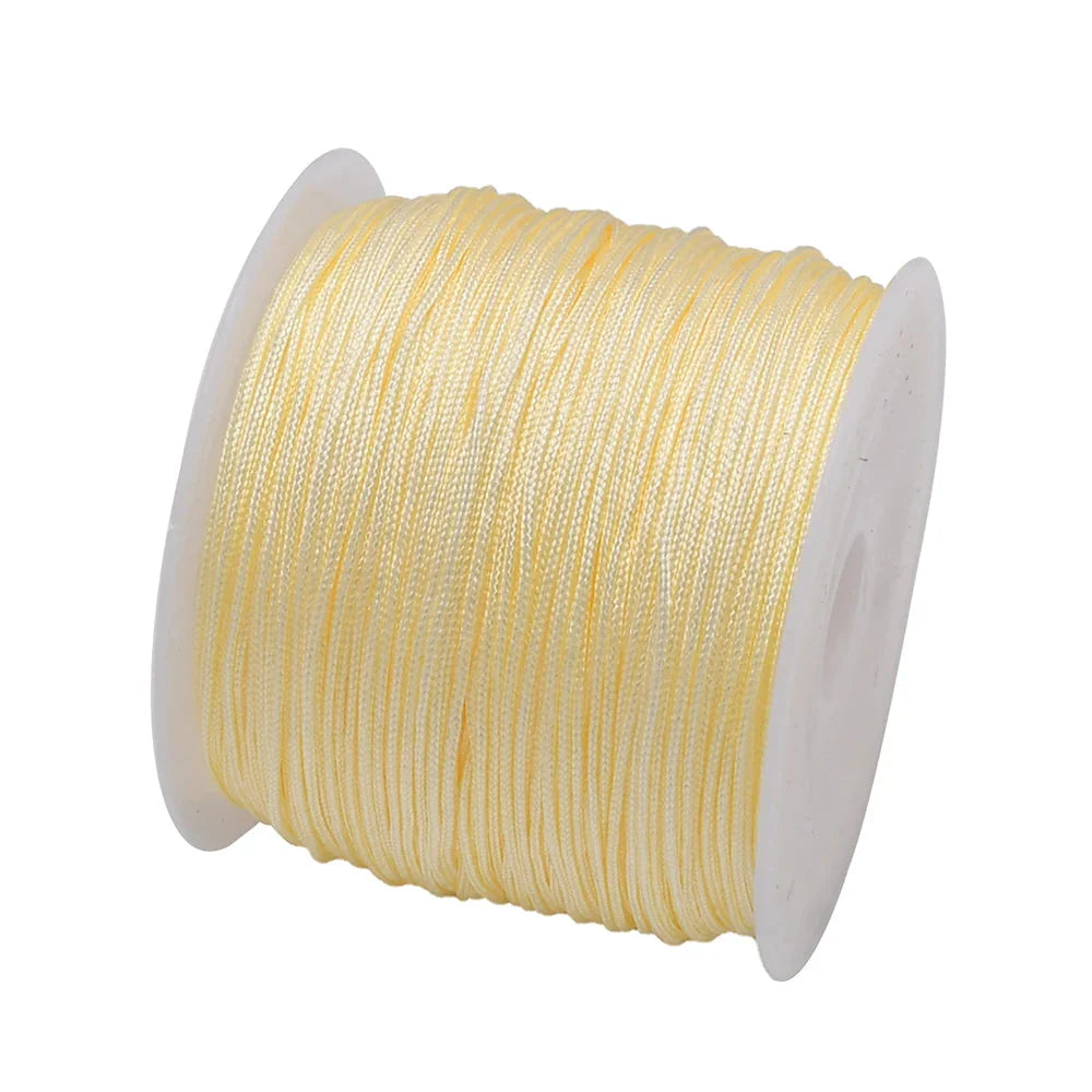 50 Yards 0.8mm Braided Nylon Cord – Durable Satin String for Jewelry Making, Beading, Macrame, Chinese Knot & DIY Crafts