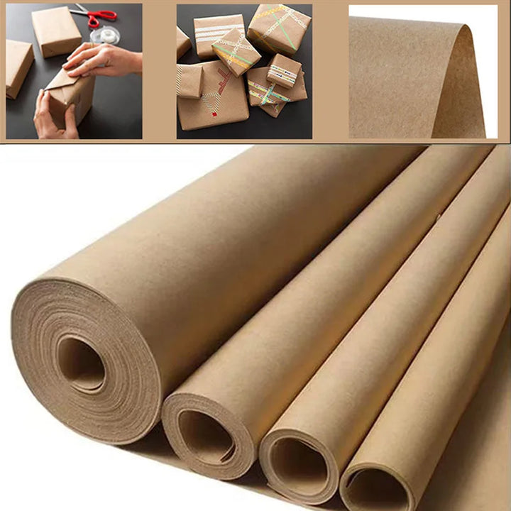 Eco-Friendly Brown Kraft Paper Roll for Packaging and DIY Crafts