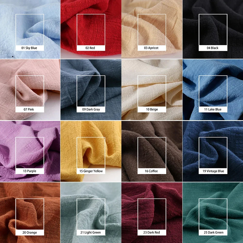 Organic Linen Cotton Fabric for DIY Sewing and Patchwork Crafts