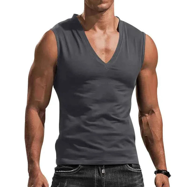 Men's Summer Cotton V-Neck Gym Tank Top