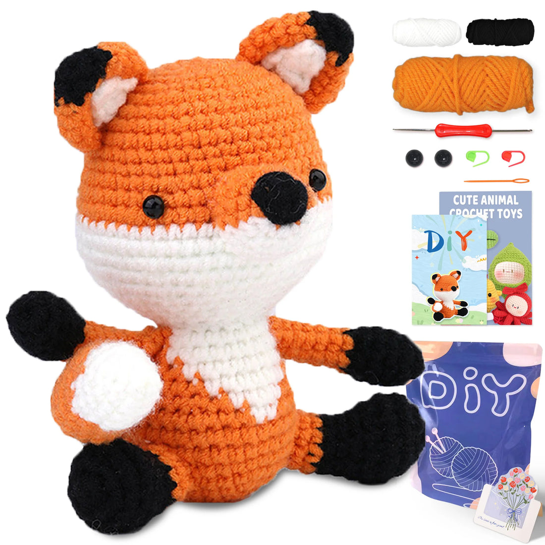 Animal Crochet Starter Kit for Beginners DIY Knitting Craft Set