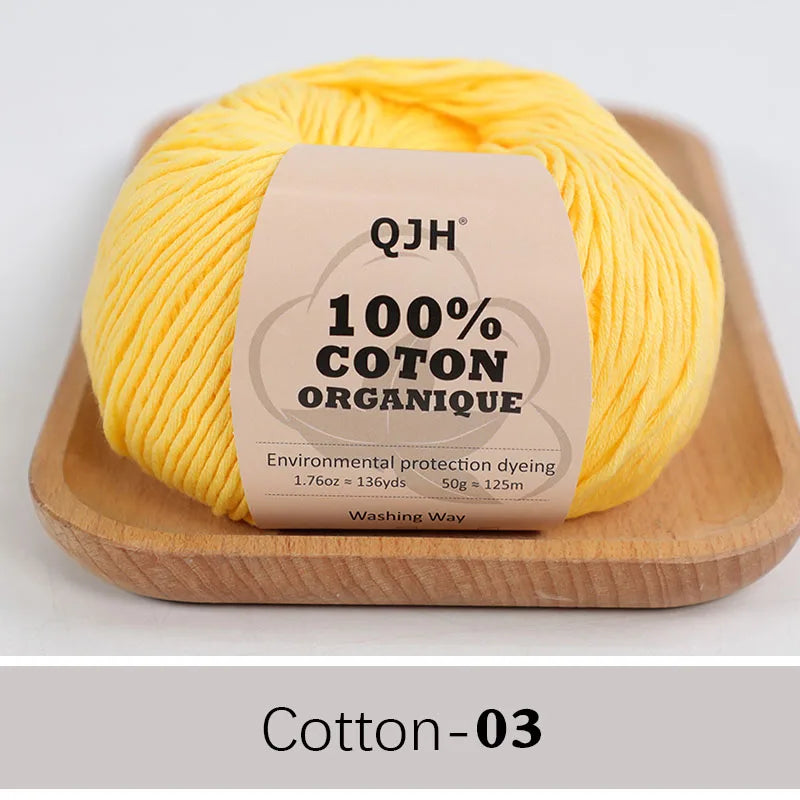 Soft Cotton Baby Yarn Set for Crochet and Knitting Crafts
