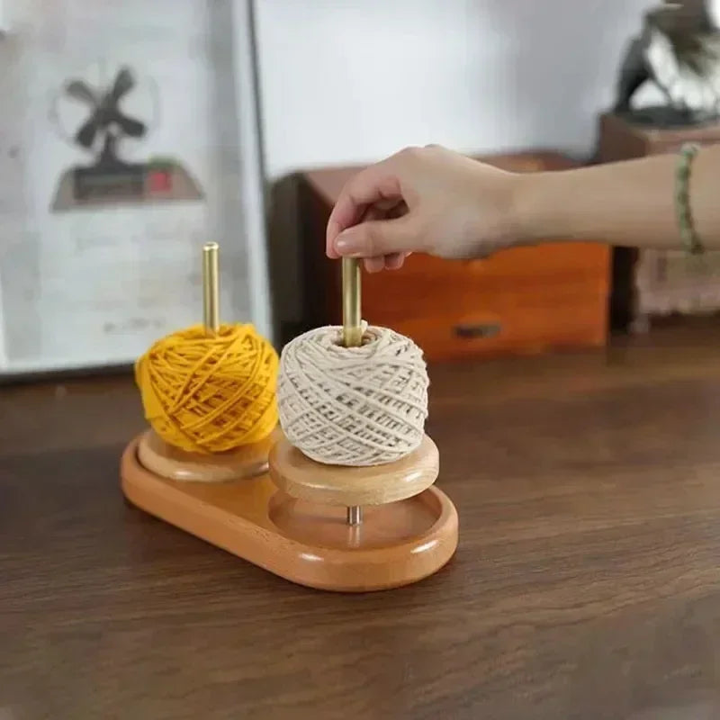 Wooden Yarn Holder Stand for Crochet Knitting Sewing Thread Tools