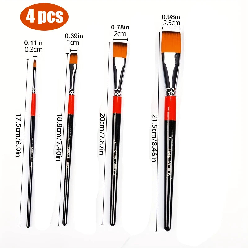 Artist Nylon Paint Brush Set for Acrylic Watercolor and Gouache