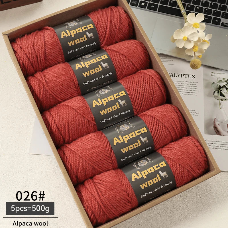 Chunky Alpaca Wool Yarn Set for DIY Knitting Winter Crafts