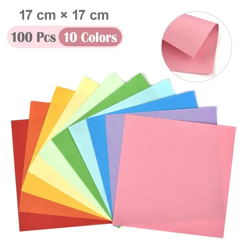Colorful Double-Sided Origami Paper Set for DIY Kids Crafts Projects