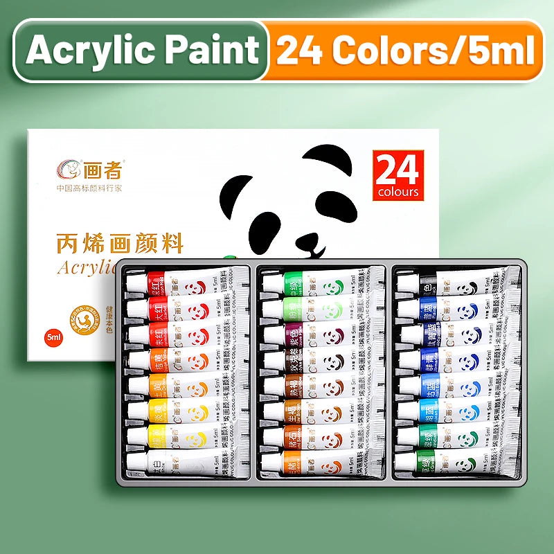 Portable Acrylic Paint Set with Rich Pigments for DIY Art