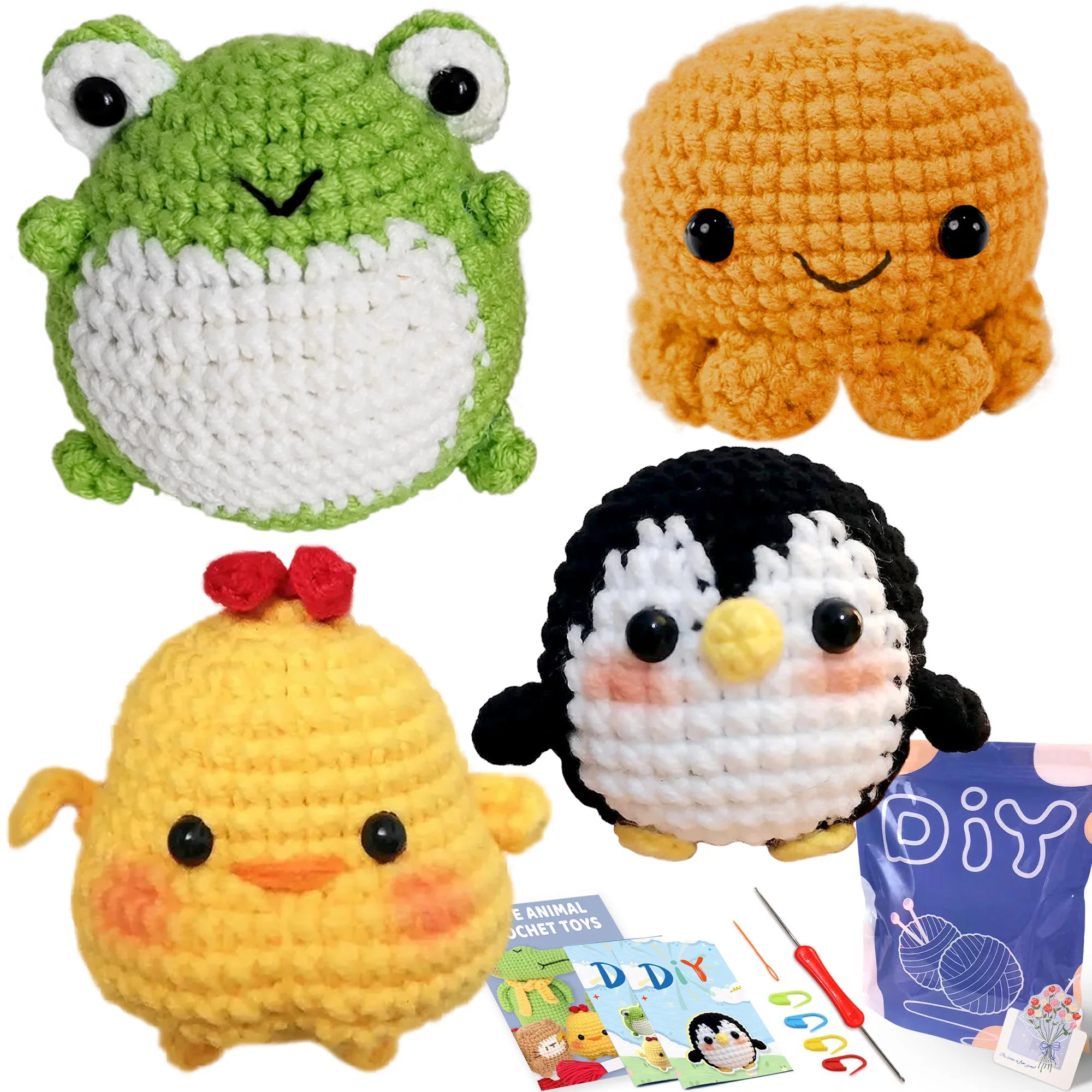 Animal Crochet Starter Kit for Beginners DIY Knitting Craft Set