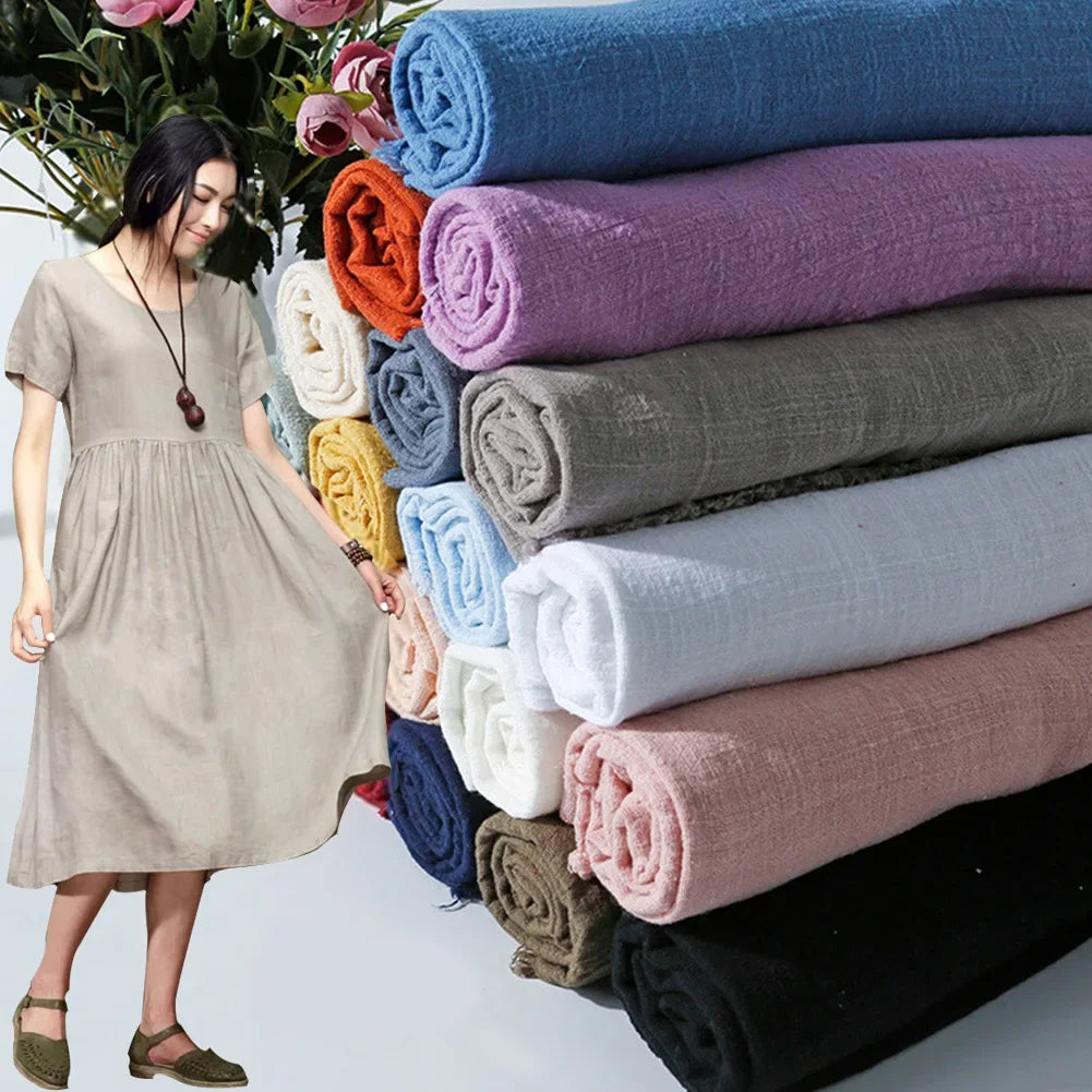 Organic Linen Cotton Fabric for DIY Sewing and Patchwork Crafts