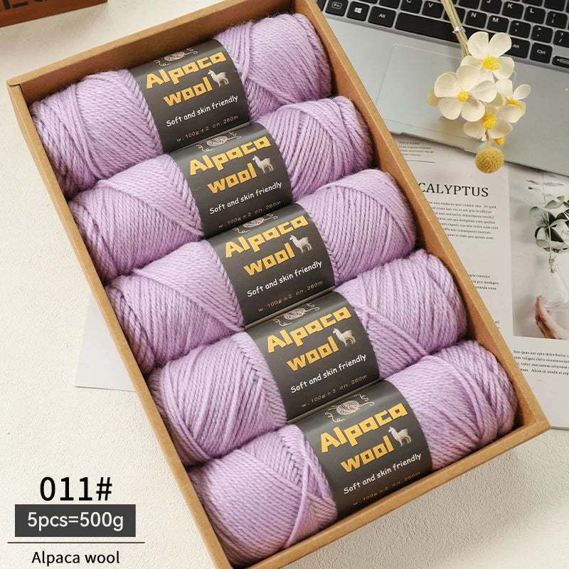 Chunky Alpaca Wool Yarn Set for DIY Knitting Winter Crafts