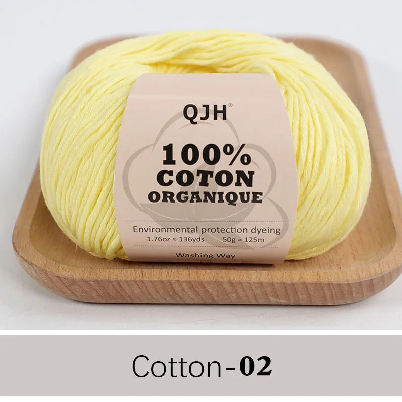 Soft Cotton Baby Yarn Set for Crochet and Knitting Crafts