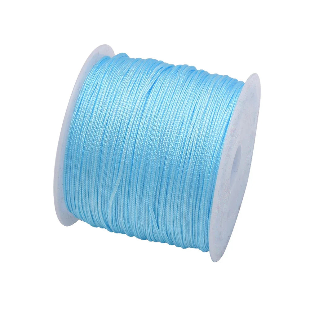 50 Yards 0.8mm Braided Nylon Cord – Durable Satin String for Jewelry Making, Beading, Macrame, Chinese Knot & DIY Crafts