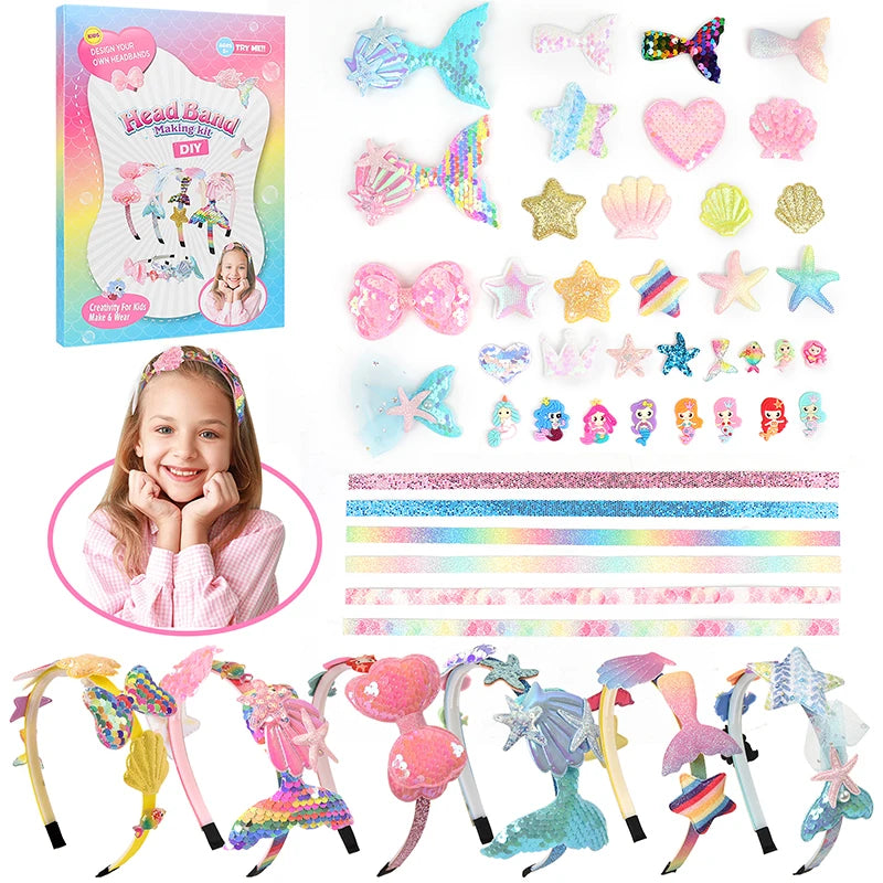 DIY Headband Craft Kit for Kids Hair Accessories Gift Set