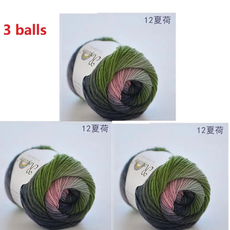 Rainbow Wool Yarn for Crochet Knitting Scarves and Sweater Crafts