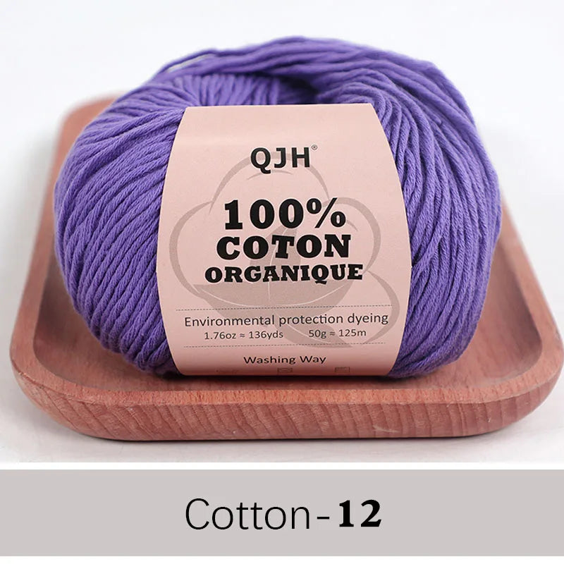 Soft Cotton Baby Yarn Set for Crochet and Knitting Crafts