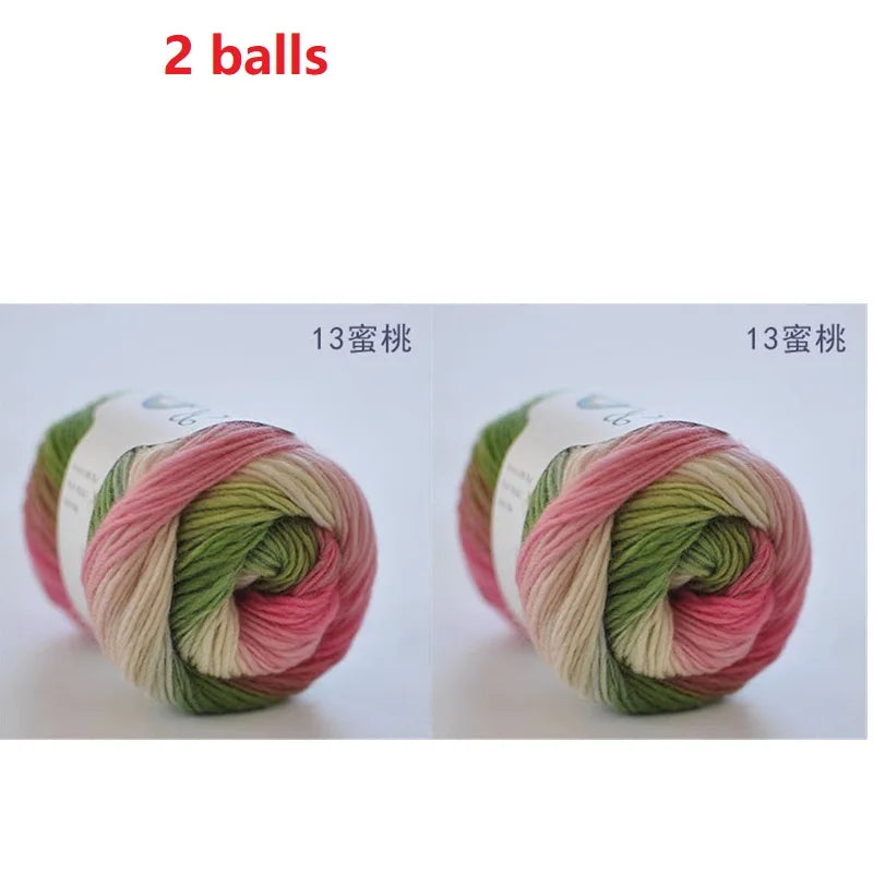 Rainbow Wool Yarn for Crochet Knitting Scarves and Sweater Crafts