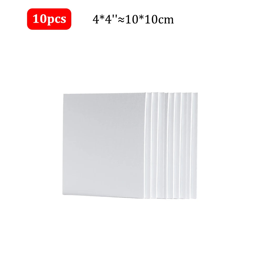 10pcs Primed Cotton Canvas Boards for Acrylic and Oil Painting