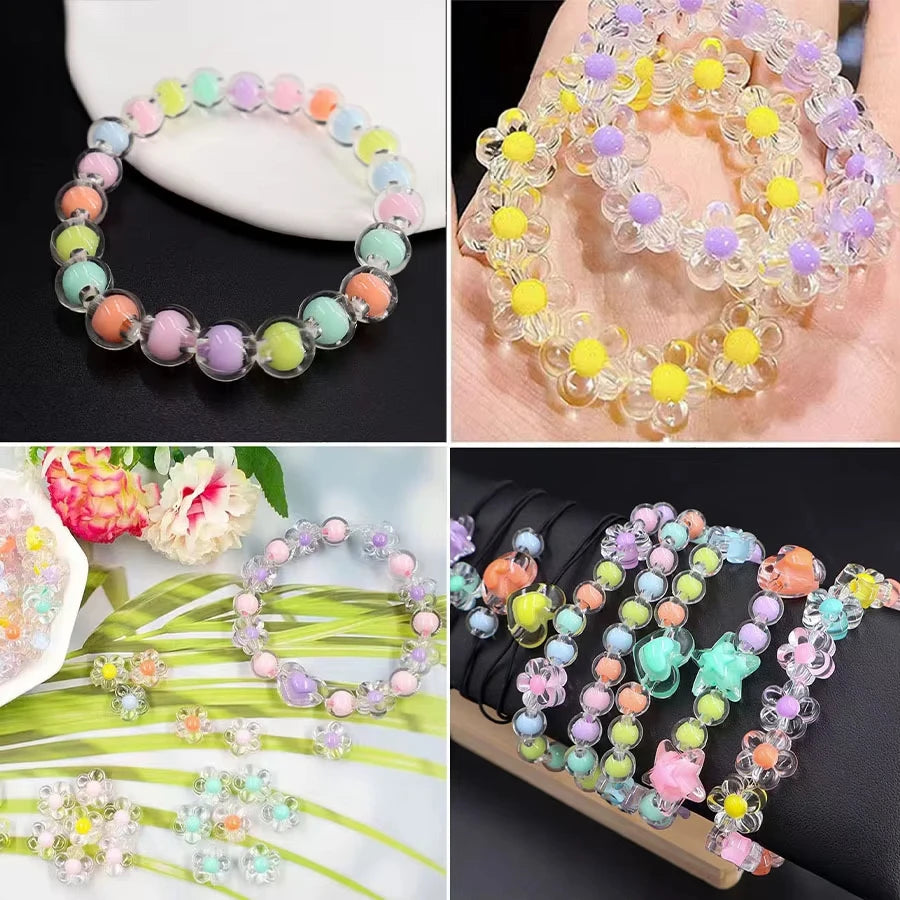 174pcs Heart Acrylic Spacer Beads Kit for Jewelry Making Crafts