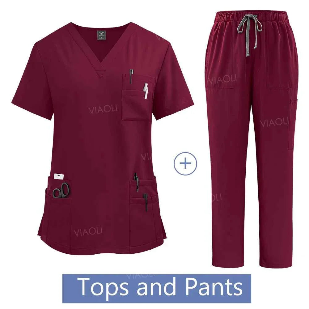 Women's Medical Suit Surgical Gown with Pockets