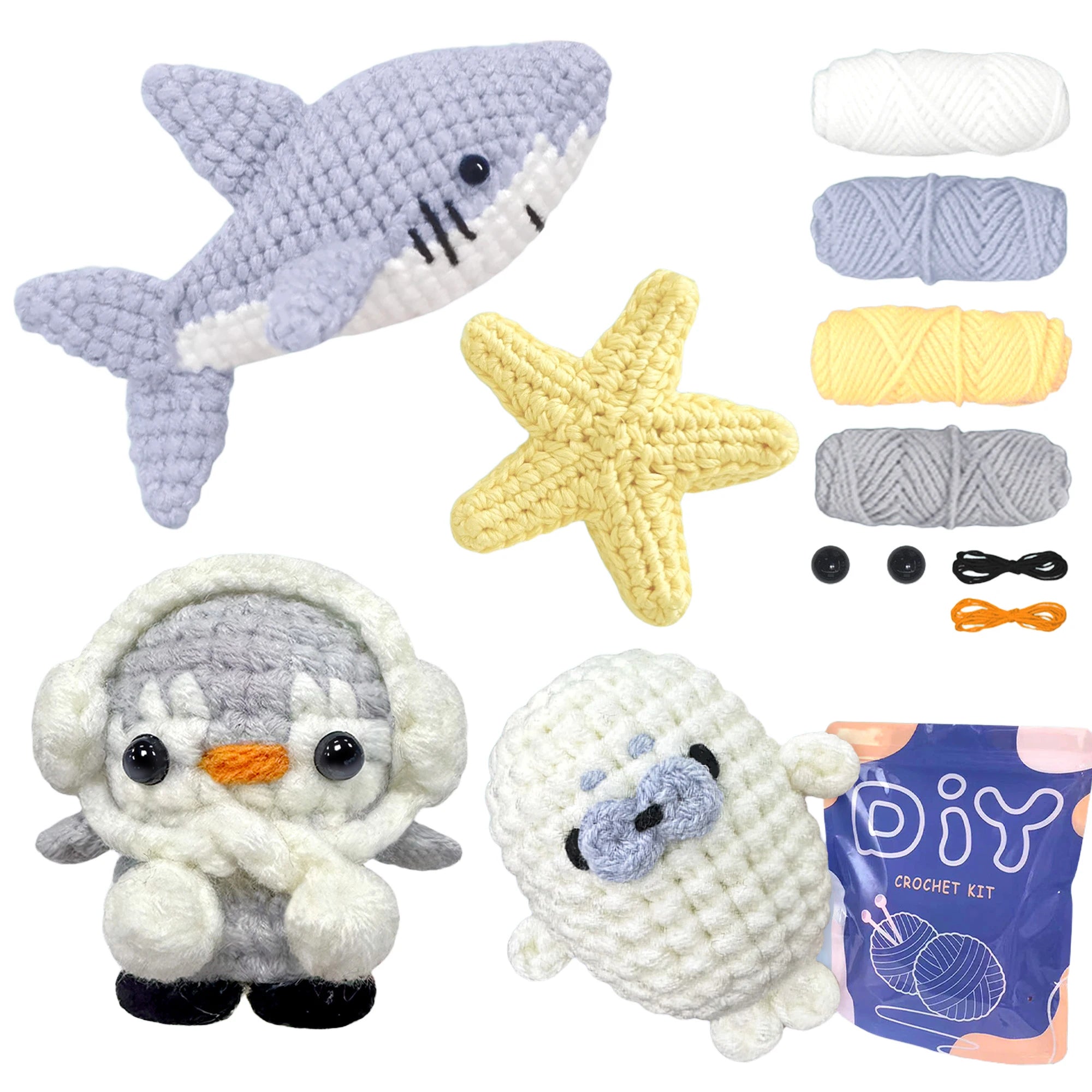 Animal Crochet Starter Kit for Beginners DIY Knitting Craft Set