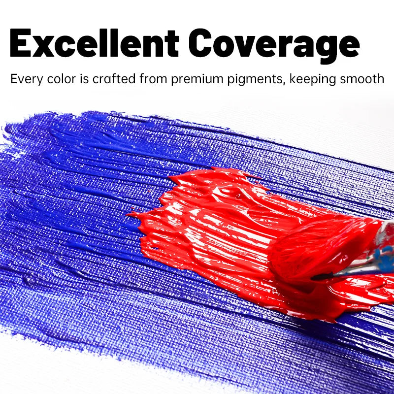Portable Acrylic Paint Set with Rich Pigments for DIY Art