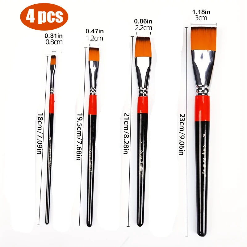 Artist Nylon Paint Brush Set for Acrylic Watercolor and Gouache