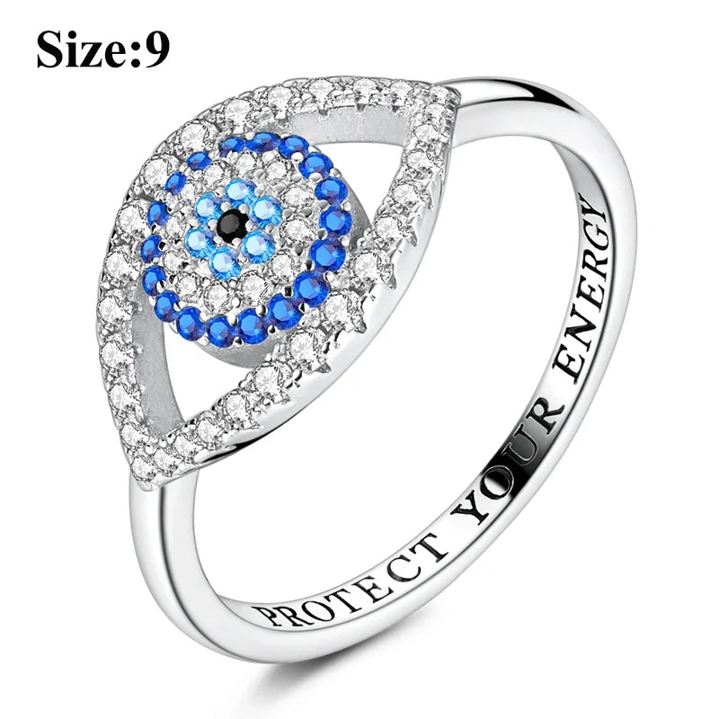 MULA Wedding Band Rings for Women Man 925 Sterling Silver Evil Eye Hand Celtic Knot Four-Leaf Clover Ring Stackable Jewelry Gift