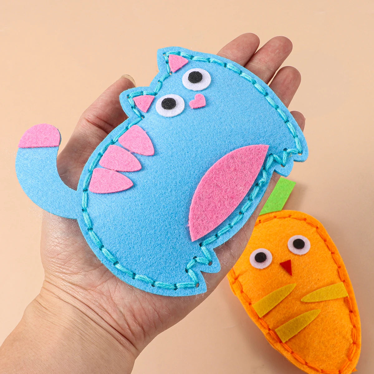 Beginner Animal Sewing Kit Handmade Felt Pendant Craft for Girls Fun