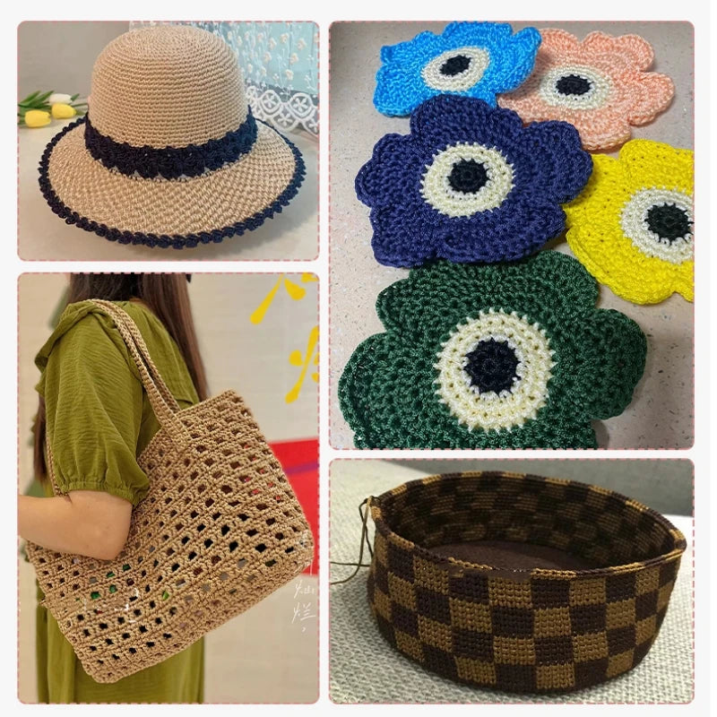 Summer Ice Rope Crochet Yarn for DIY Bags and Hats Crafts