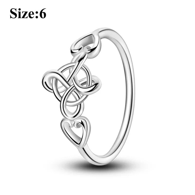 MULA Wedding Band Rings for Women Man 925 Sterling Silver Evil Eye Hand Celtic Knot Four-Leaf Clover Ring Stackable Jewelry Gift