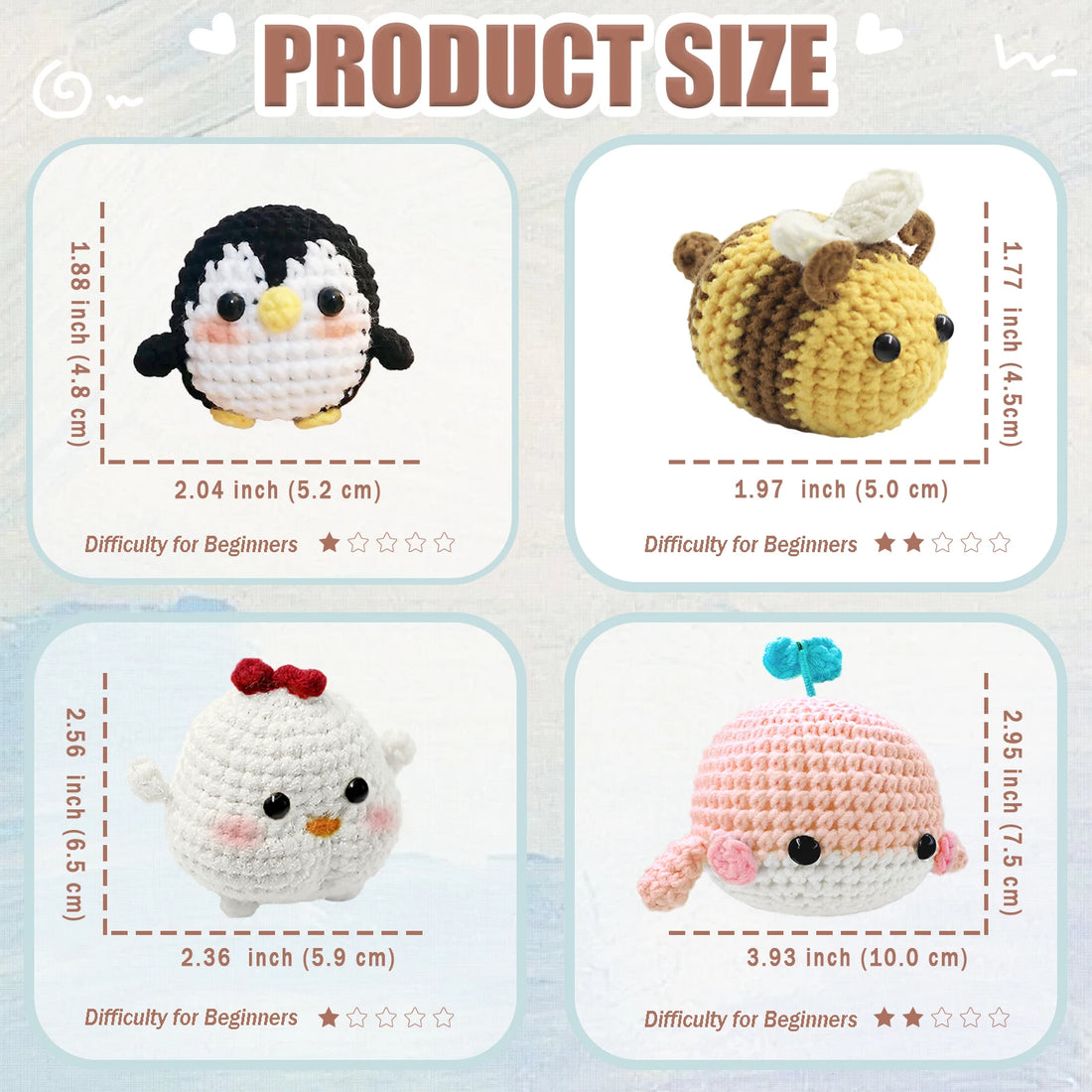 Animal Crochet Starter Kit for Beginners DIY Knitting Craft Set