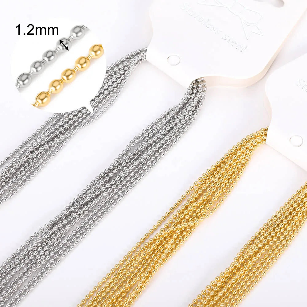 10-Piece Gold-Tone Stainless Steel Necklace Chain Set | 45cm | DIY Jewelry Making