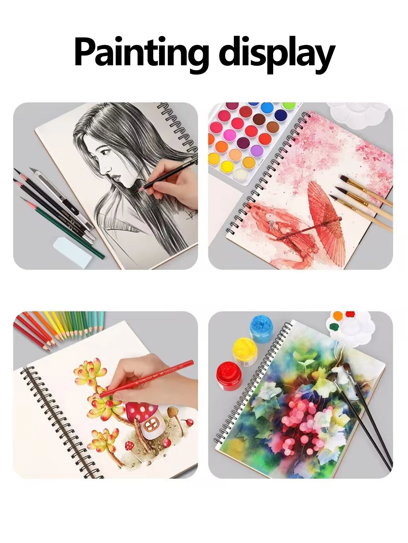 30-Sheet Spiral Sketch Book Acid Free Drawing Pad for Artists