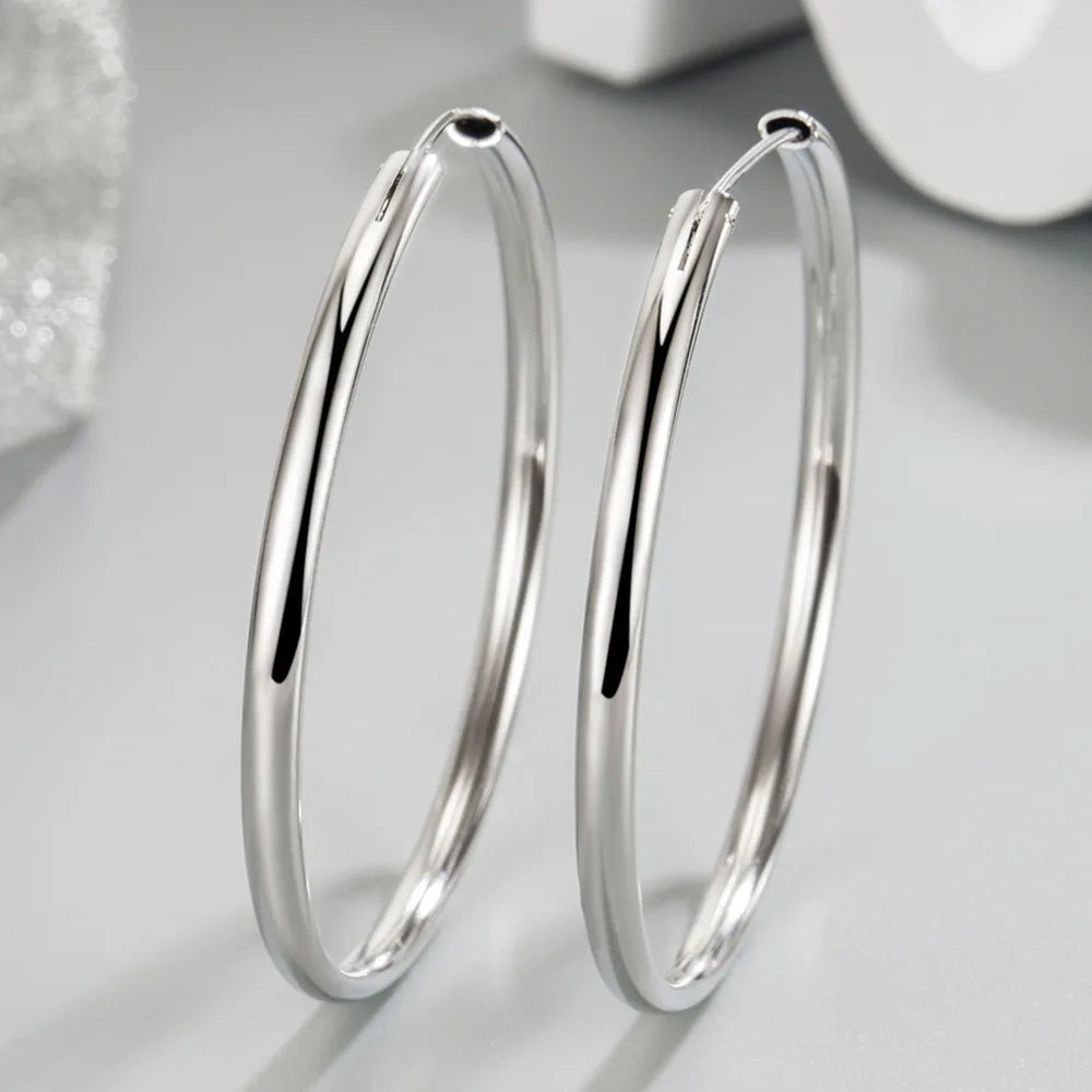 Handcrafted 925 Sterling Silver Hoop Earrings