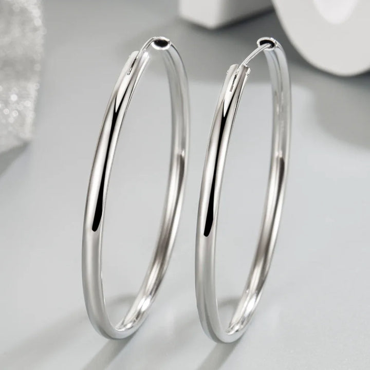 Handcrafted 925 Sterling Silver Hoop Earrings