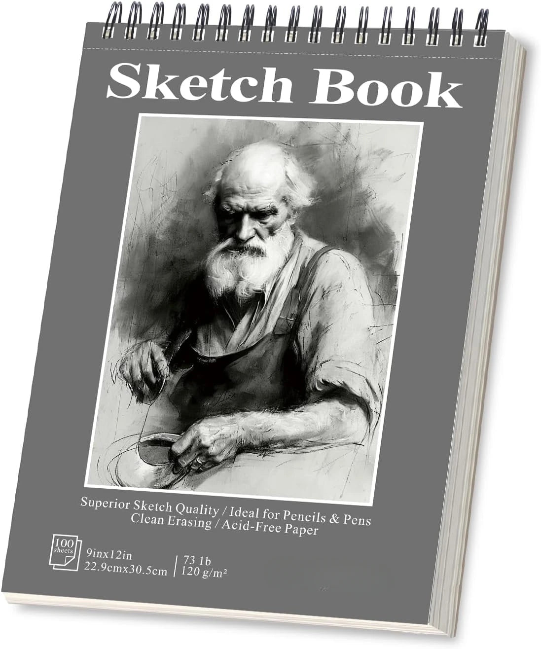 9x12 Spiral Sketchbook Acid-Free Drawing Pad with 100 Sheets