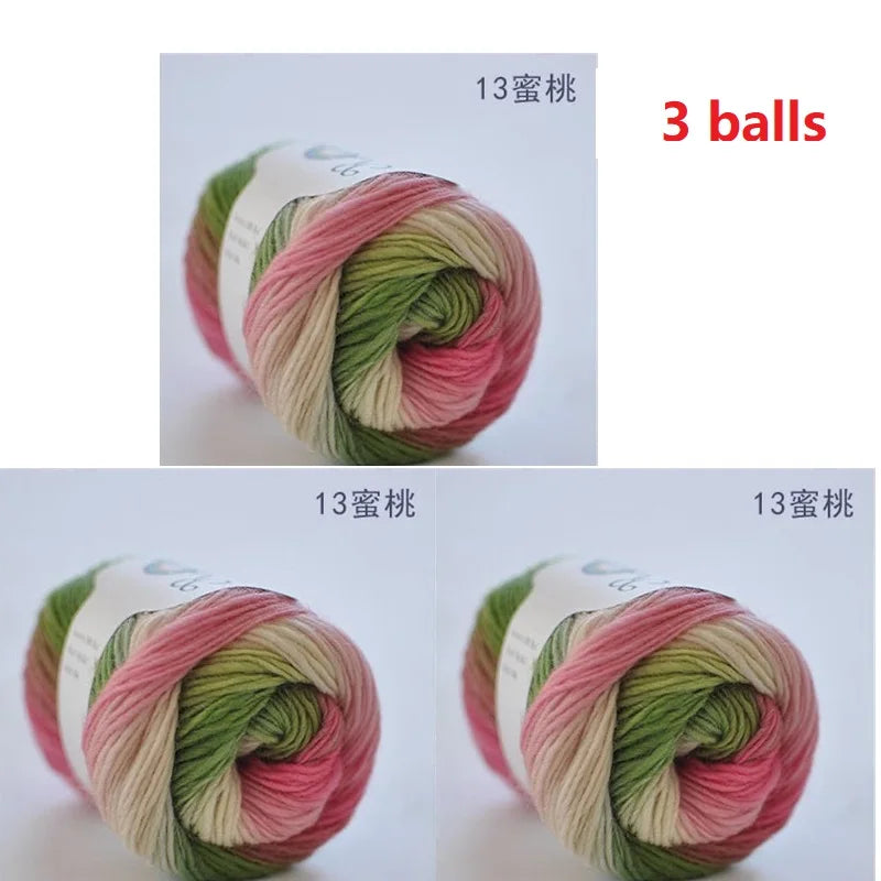 Rainbow Wool Yarn for Crochet Knitting Scarves and Sweater Crafts