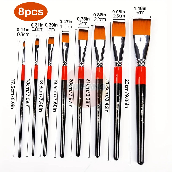 Artist Nylon Paint Brush Set for Acrylic Watercolor and Gouache