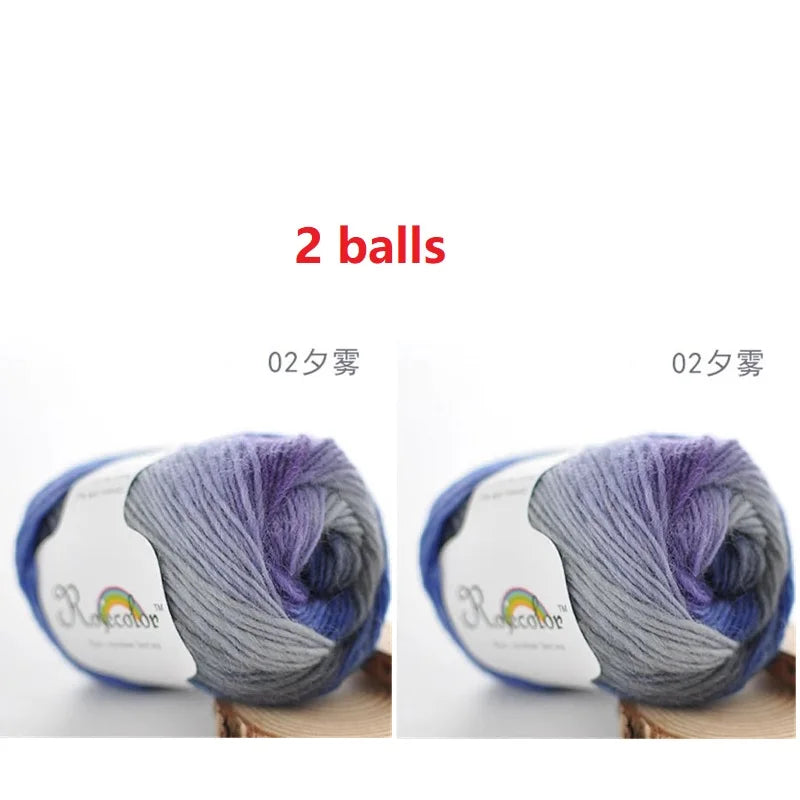 Rainbow Wool Yarn for Crochet Knitting Scarves and Sweater Crafts