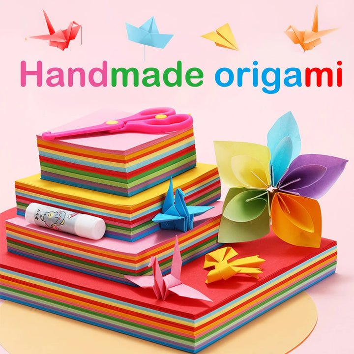 Double-Sided Colorful Origami Paper Kit for DIY Beginner Crafts Projects